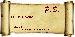Pukk Dorka névjegykártya